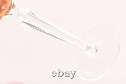 SET 6 BOHEMIAN CZECH CUT TO CLEAR CRYSTAL Hock Wine GLASSES Goblets Multicolor
