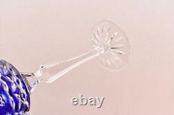SET 6 BOHEMIAN CZECH CUT TO CLEAR CRYSTAL Hock Wine GLASSES Goblets Multicolor