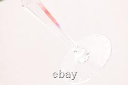 SET 6 BOHEMIAN CZECH CUT TO CLEAR CRYSTAL Hock Wine GLASSES Goblets Multicolor