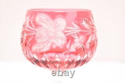 SET 6 BOHEMIAN CZECH CUT TO CLEAR CRYSTAL Hock Wine GLASSES Goblets Multicolor