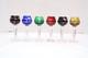 SET 6 BOHEMIAN CZECH CUT TO CLEAR Cordial Wine GLASSES Goblets Multicolor 5.25