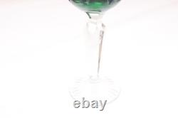 SET 6 BOHEMIAN CZECH CUT TO CLEAR Cordial Wine GLASSES Goblets Multicolor 5.25