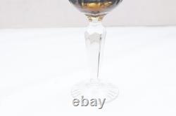 SET 6 BOHEMIAN CZECH CUT TO CLEAR Cordial Wine GLASSES Goblets Multicolor 5.25