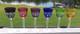 SET 6 NACHTMANN Crystal Multicolor Cut to Clear Wine Glasses Germany