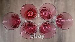 SET 6 THEREISENTHAL Crystal F. SCHMIDT GARDA Rose Swirl 8 Water Wine Goblets #2