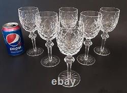 SET 6 Vintage WATERFORD Crystal POWERSCOURT 7 1/8 Claret Wine Glasses Goblets