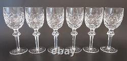 SET 6 Vintage WATERFORD Crystal POWERSCOURT 7 1/8 Claret Wine Glasses Goblets