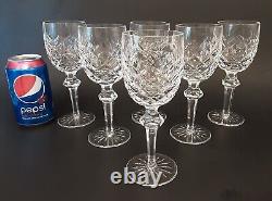 SET 6 Vintage WATERFORD Crystal POWERSCOURT 7 1/8 Claret Wine Glasses Goblets