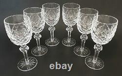 SET 6 Vintage WATERFORD Crystal POWERSCOURT 7 1/8 Claret Wine Glasses Goblets