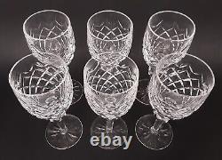 SET 6 Vintage WATERFORD Crystal POWERSCOURT 7 1/8 Claret Wine Glasses Goblets