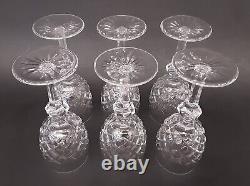 SET 6 Vintage WATERFORD Crystal POWERSCOURT 7 1/8 Claret Wine Glasses Goblets