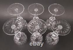 SET 6 Vintage WATERFORD Crystal POWERSCOURT 7 1/8 Claret Wine Glasses Goblets