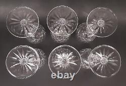 SET 6 Vintage WATERFORD Crystal POWERSCOURT 7 1/8 Claret Wine Glasses Goblets