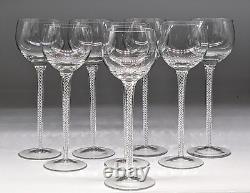 SET 8 Vintage Stuart Crystal Iona/Ariel Air Twist Hock Wine Glasses