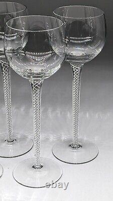SET 8 Vintage Stuart Crystal Iona/Ariel Air Twist Hock Wine Glasses