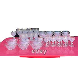 SET Large LOT of Cambridge Mount Vernon GLASS goblet wine bowls Glasses Vintage