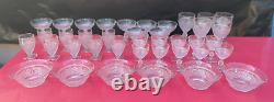 SET Large LOT of Cambridge Mount Vernon GLASS goblet wine bowls Glasses Vintage