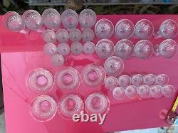 SET Large LOT of Cambridge Mount Vernon GLASS goblet wine bowls Glasses Vintage