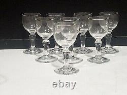 SET OF 8 Vintage Baccarat Normandie CLARET CORDIAL Glasses 1 OUNCE