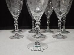 SET OF 8- Vintage Fostoria Chintz Etch 5.5 CLARET WINE GLASSES
