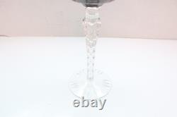 SET of 6 BOHEMIAN CZECH CUT TO CLEAR Hock Wine GLASSES Goblets Multicolor 8