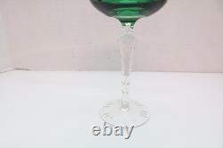 SET of 6 BOHEMIAN CZECH CUT TO CLEAR Hock Wine GLASSES Goblets Multicolor 8