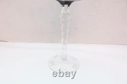 SET of 6 BOHEMIAN CZECH CUT TO CLEAR Hock Wine GLASSES Goblets Multicolor 8