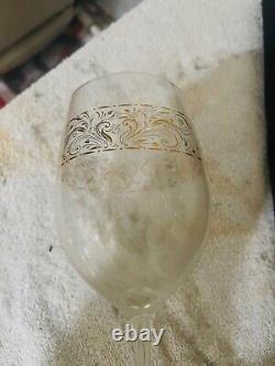 SET of 6 Vintage CRYSTAL, 24K Gold Engraved Wine glasses from Vietnam