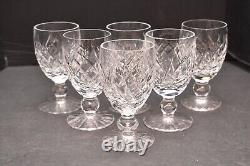 SET of 6 Waterford Crystal White Wine Glasses Goblets Stemware DONEGAL Pattern