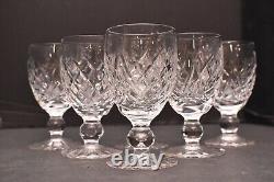 SET of 6 Waterford Crystal White Wine Glasses Goblets Stemware DONEGAL Pattern
