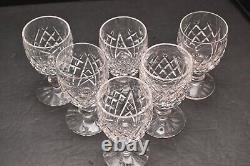 SET of 6 Waterford Crystal White Wine Glasses Goblets Stemware DONEGAL Pattern