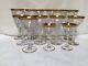 SS85 Vintage Tiffin-Franciscan Clear & Gold Etching Crystal Wine Glass Set of 12