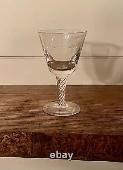 STUART-Six Mid-Century Modern'Newport' Wine Glasses-Air Twist Stem-C. 1965