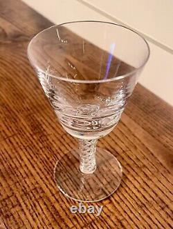 STUART-Six Mid-Century Modern'Newport' Wine Glasses-Air Twist Stem-C. 1965