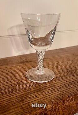 STUART-Six Mid-Century Modern'Newport' Wine Glasses-Air Twist Stem-C. 1965