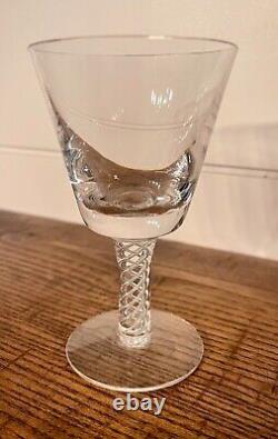 STUART-Six Mid-Century Modern'Newport' Wine Glasses-Air Twist Stem-C. 1965