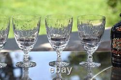 STUNNING! 5 Vintage Crystal Etched Wine Glasses, Tiffin Franciscan, Theda 1960's