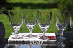 STUNNING! 5 Vintage Crystal Etched Wine Glasses, Tiffin Franciscan, Theda 1960's