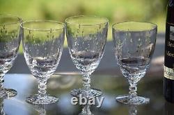 STUNNING! 5 Vintage Crystal Etched Wine Glasses, Tiffin Franciscan, Theda 1960's
