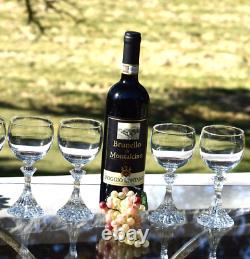 STUNNING 6 Vintage CRYSTAL Wine Glasses, Mikasa The Ritz 1980's, 8 oz
