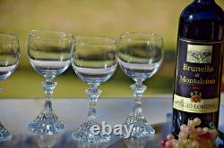 STUNNING 6 Vintage CRYSTAL Wine Glasses, Mikasa The Ritz 1980's, 8 oz