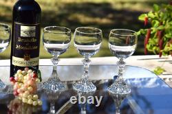 STUNNING 6 Vintage CRYSTAL Wine Glasses, Mikasa The Ritz 1980's, 8 oz