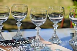 STUNNING 6 Vintage CRYSTAL Wine Glasses, Mikasa The Ritz 1980's, 8 oz