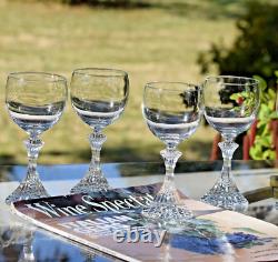 STUNNING 6 Vintage CRYSTAL Wine Glasses, Mikasa The Ritz 1980's, 8 oz
