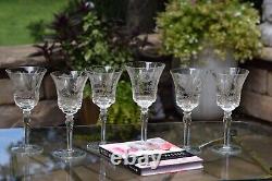 STUNNING! 6 Vintage Etched Wine glasses, 1950's, Vintage 10 oz Wine Glasses