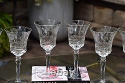 STUNNING! 6 Vintage Etched Wine glasses, 1950's, Vintage 10 oz Wine Glasses