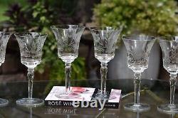 STUNNING! 6 Vintage Etched Wine glasses, 1950's, Vintage 10 oz Wine Glasses