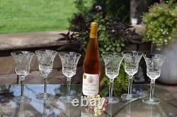 STUNNING! 6 Vintage Etched Wine glasses, 1950's, Vintage 10 oz Wine Glasses