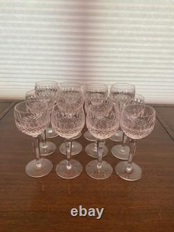 STUNNING SET(12) VTG WATERFORD Crystal COLLEEN Hock Wine Glasses 7.5H SIGNED