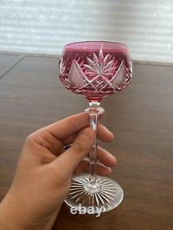 STUNNING SET(7) VTG Multicolored VAL ST LAMBERT BERNCASTEL Hock Wine Glasses 7H